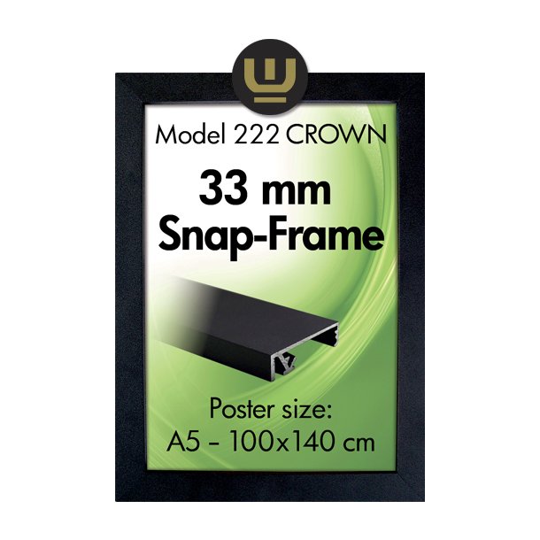 CROWN Snap-Frame, black, Vg, 33 mm